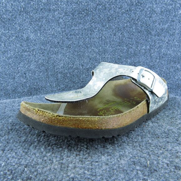 Papillio‎ By Birkenstock Women Thong Sandal Shoes Silver Synthetic Size 9 Medium - Picture 1 of 10